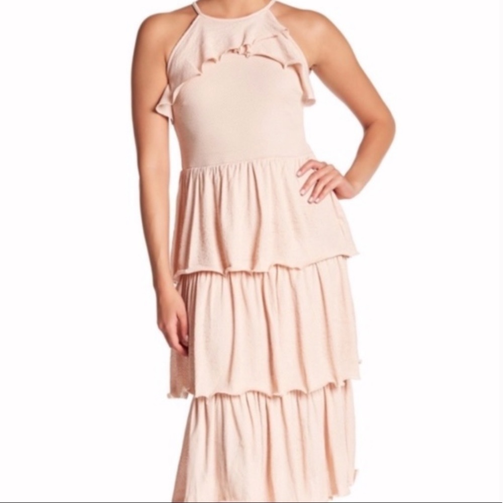 RACHEL Rachel Roy Blush Tiered Midi Dress